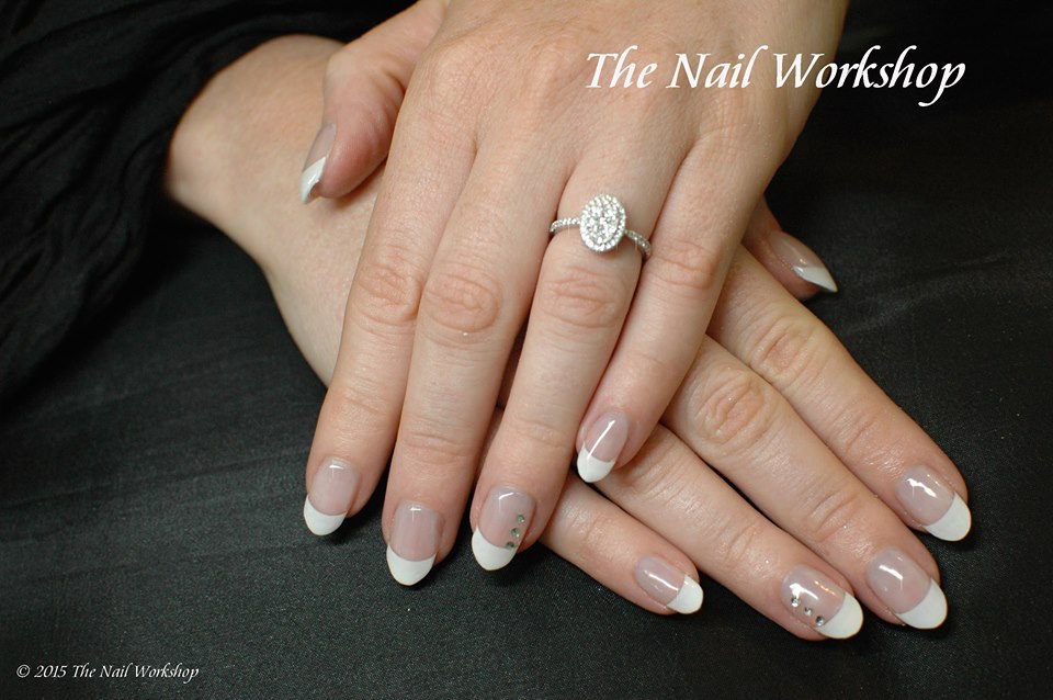 Sculptured Acrylic French Wedding Nails